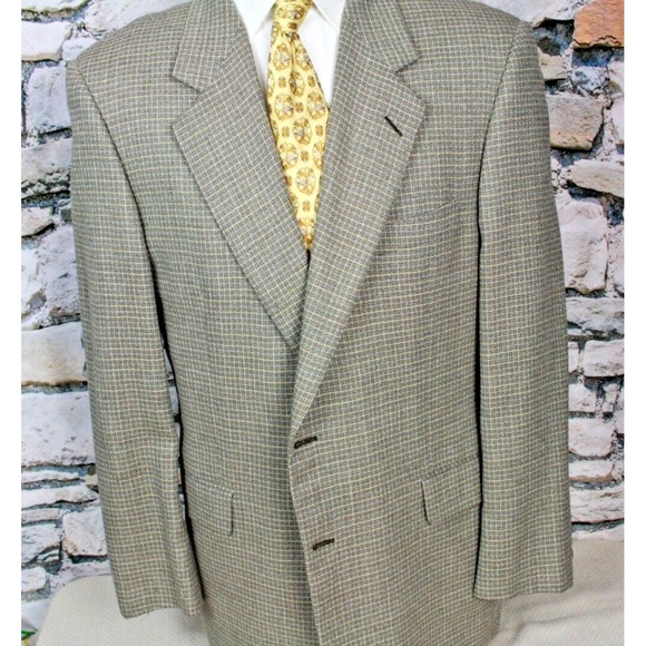 HICKEY FREEMAN Men's Luxurious Sport Coat Silk Wool Beige Tweed Two Button 44 US - Picture 4 of 11